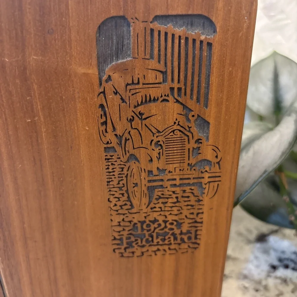 VTG Wooden Address Book 1928‎ Packard laser Engraved Laser Works Bradenton FL